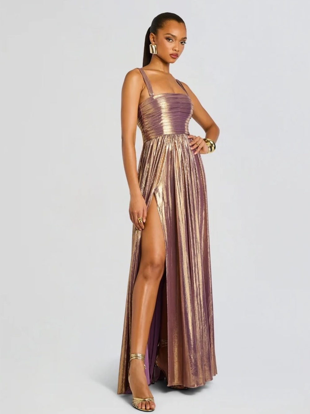 NWT RETROFETE IRIS DRESS - GOLD/PURPLE